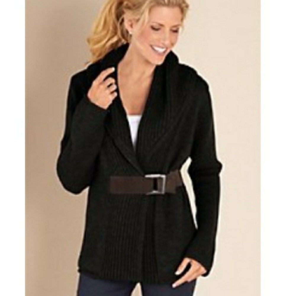 Soft Surroundings Black Cardigan Sweater